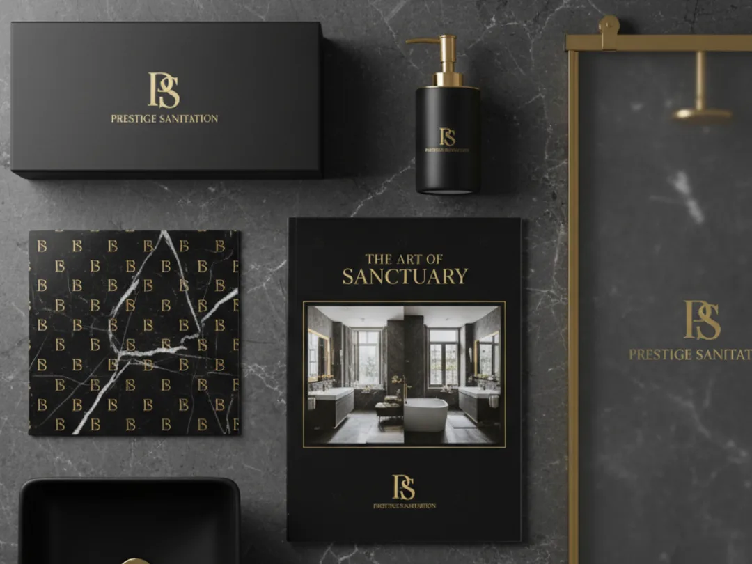 Brand direction: black marble and gold