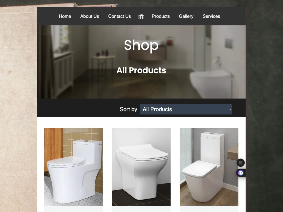Catalogue with sort and category filters