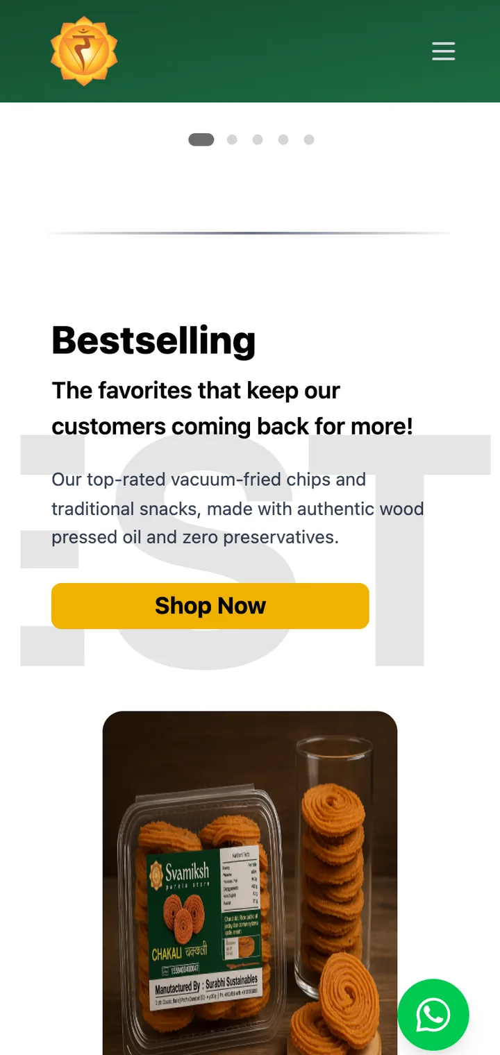 Bestselling section on mobile